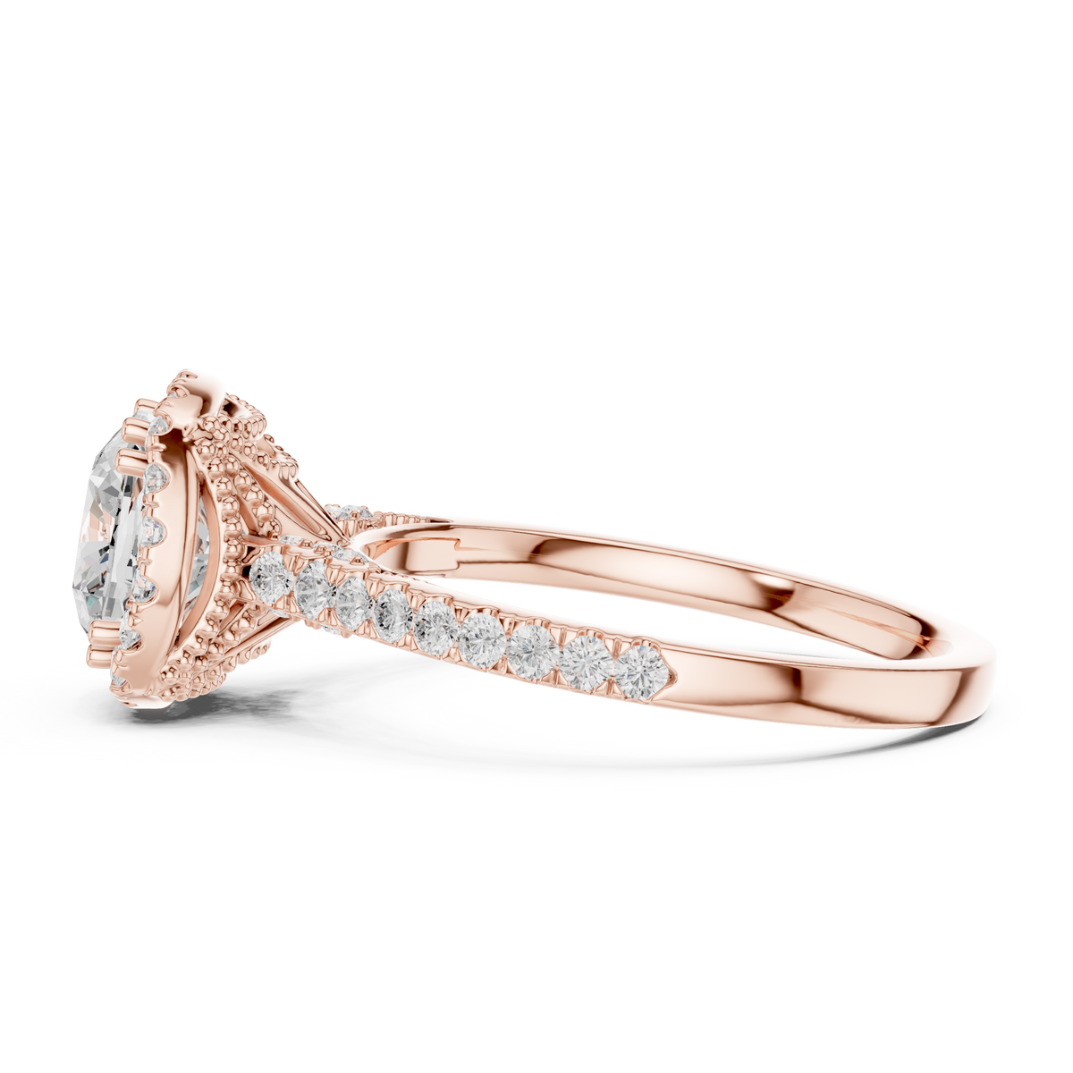 Round Halo Lab Grown Diamond Engagement Ring