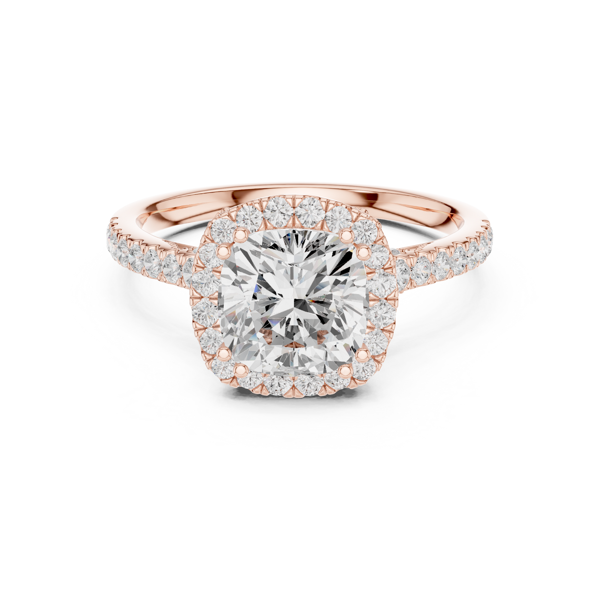Round Halo Lab Grown Diamond Engagement Ring