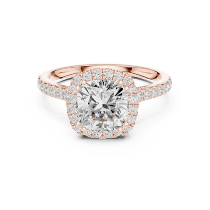 Round Halo Lab Grown Diamond Engagement Ring