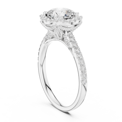 Round Halo Lab Grown Diamond Engagement Ring