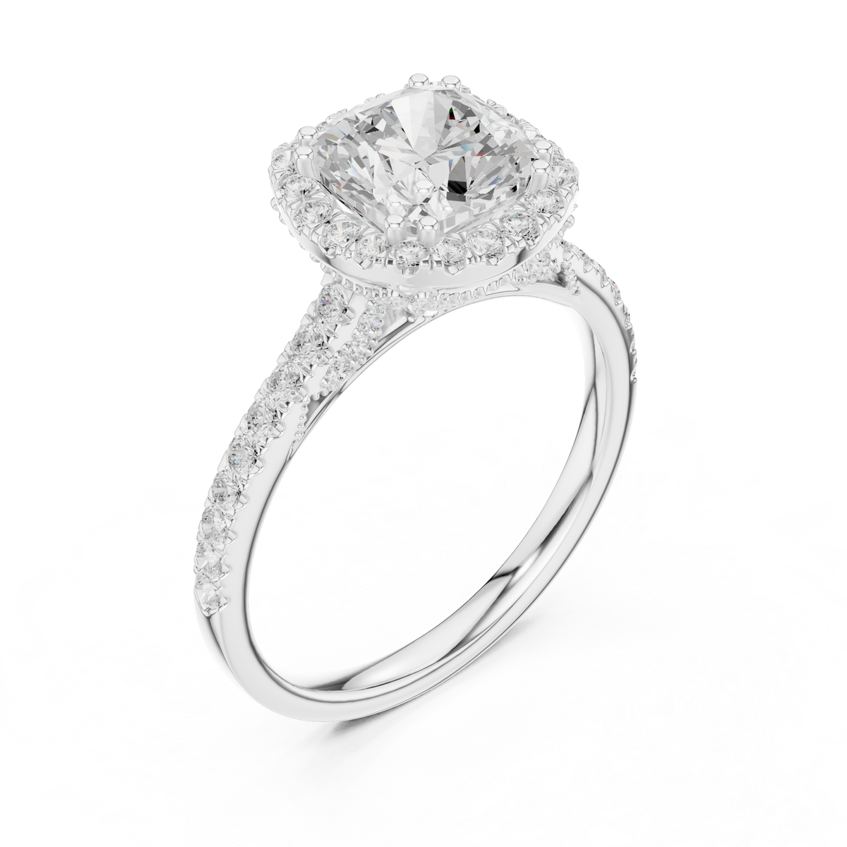 Round Halo Lab Grown Diamond Engagement Ring