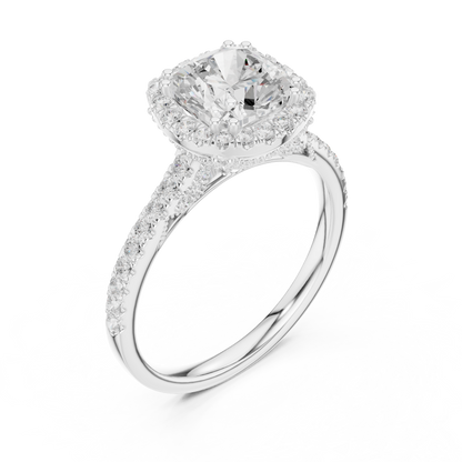 Round Halo Lab Grown Diamond Engagement Ring