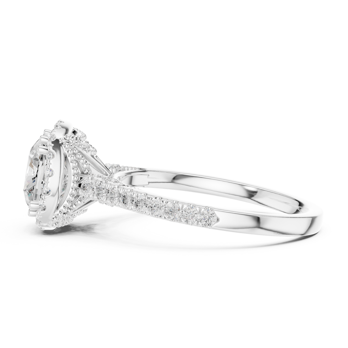 Round Halo Lab Grown Diamond Engagement Ring