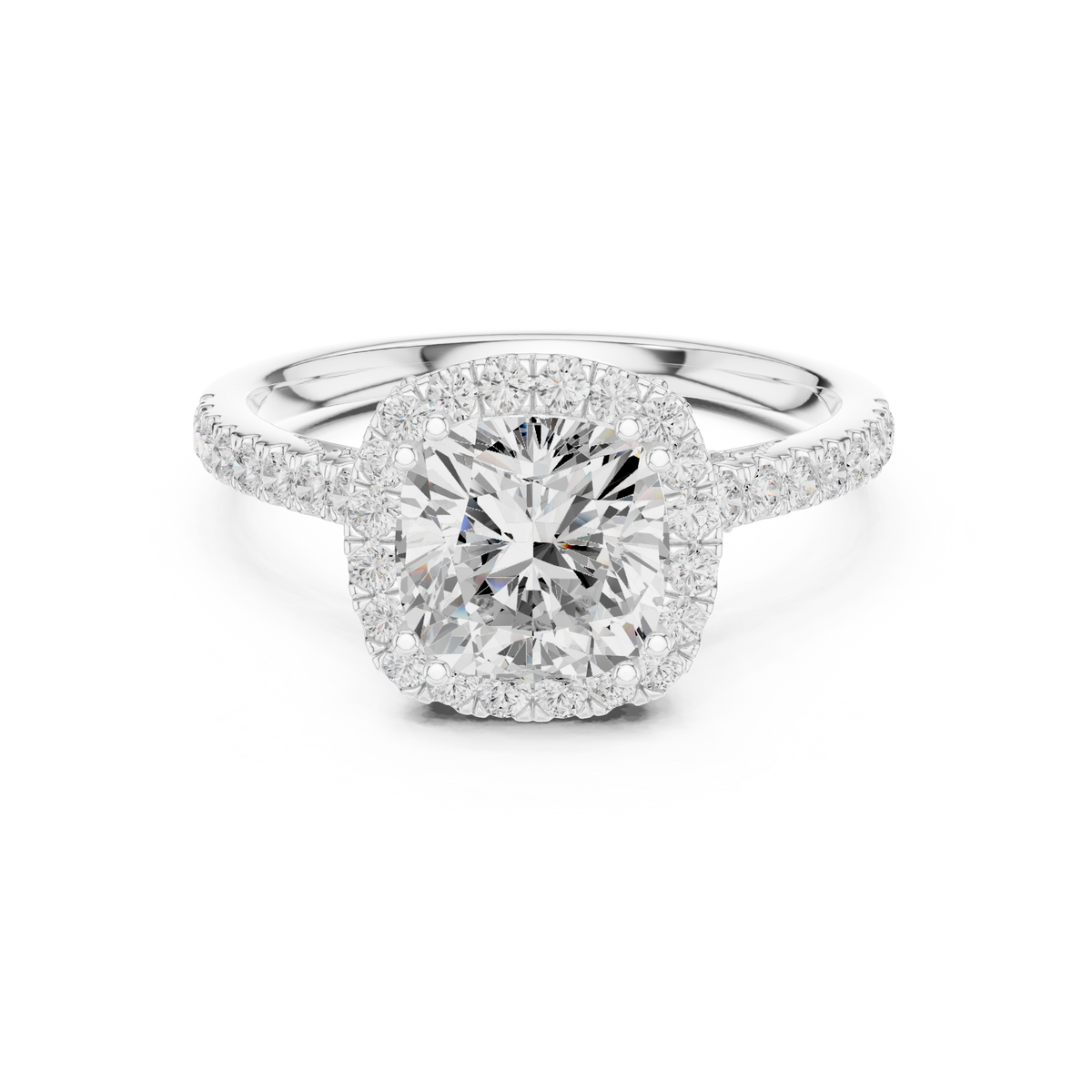 Round Halo Lab Grown Diamond Engagement Ring