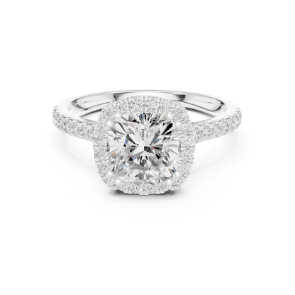 Round Halo Lab Grown Diamond Engagement Ring