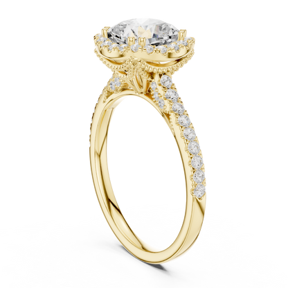Round Halo Lab Grown Diamond Engagement Ring