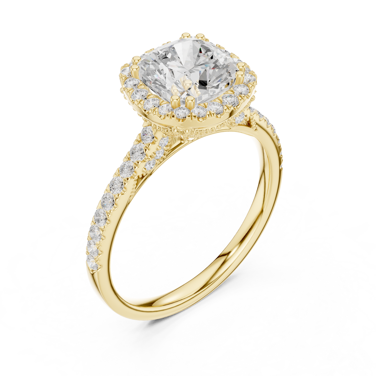 Round Halo Lab Grown Diamond Engagement Ring