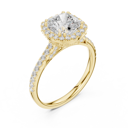 Round Halo Lab Grown Diamond Engagement Ring