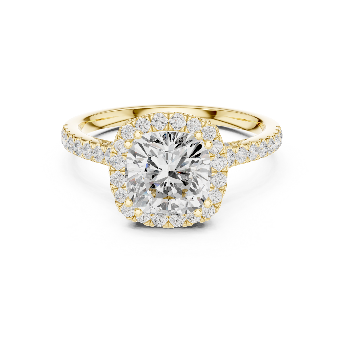 Round Halo Lab Grown Diamond Engagement Ring