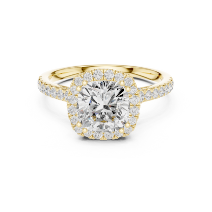 Round Halo Lab Grown Diamond Engagement Ring