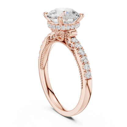 Round Halo Lab Grown Diamond Engagement Ring