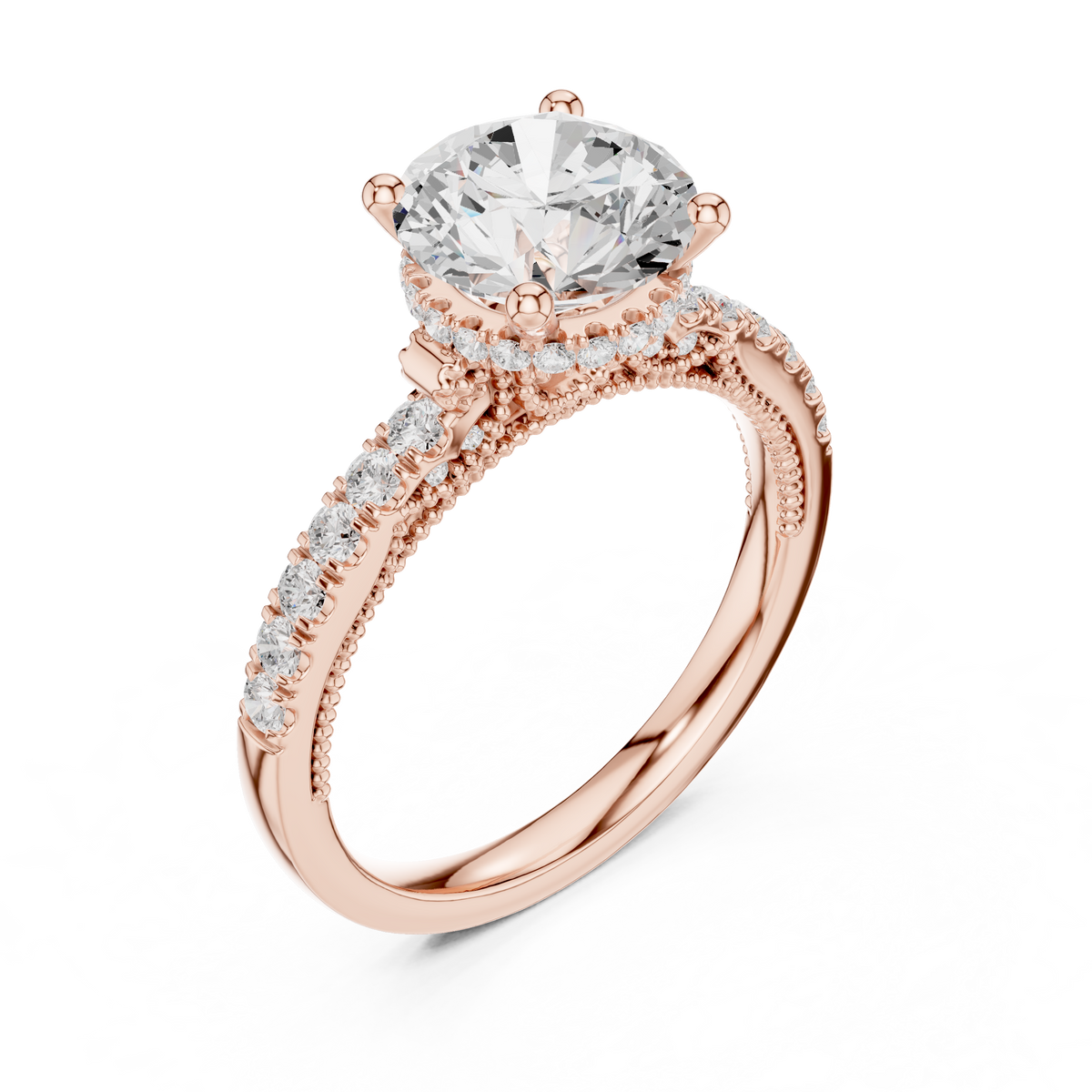 Round Halo Lab Grown Diamond Engagement Ring