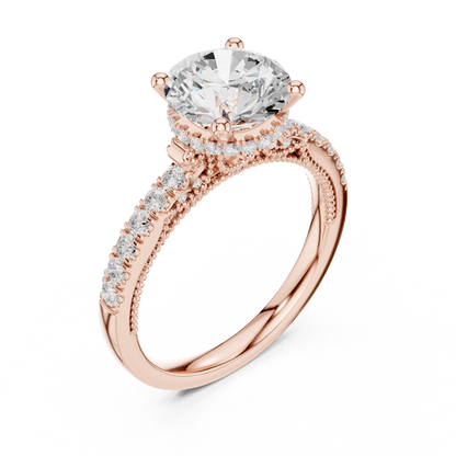 Round Halo Lab Grown Diamond Engagement Ring