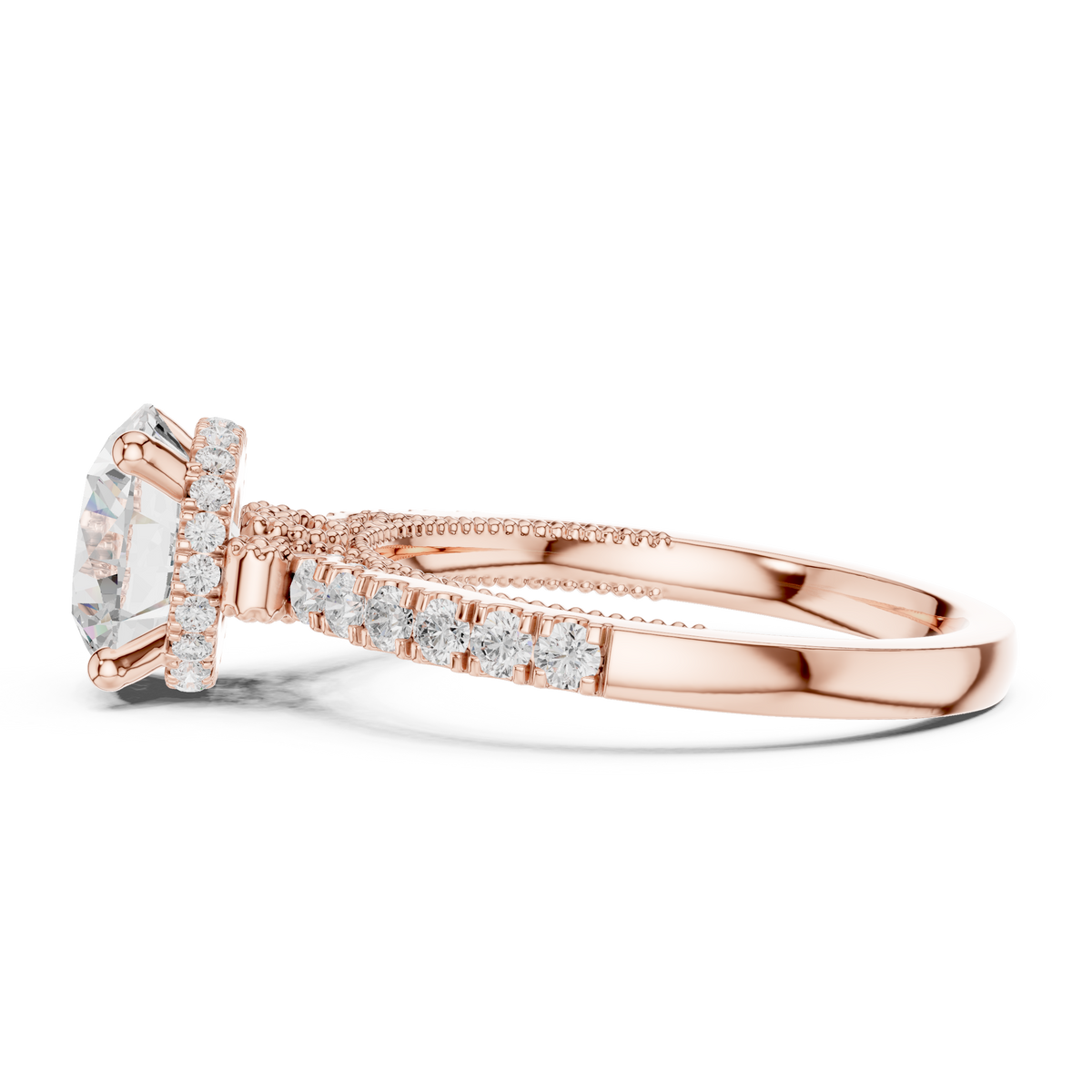 Round Halo Lab Grown Diamond Engagement Ring