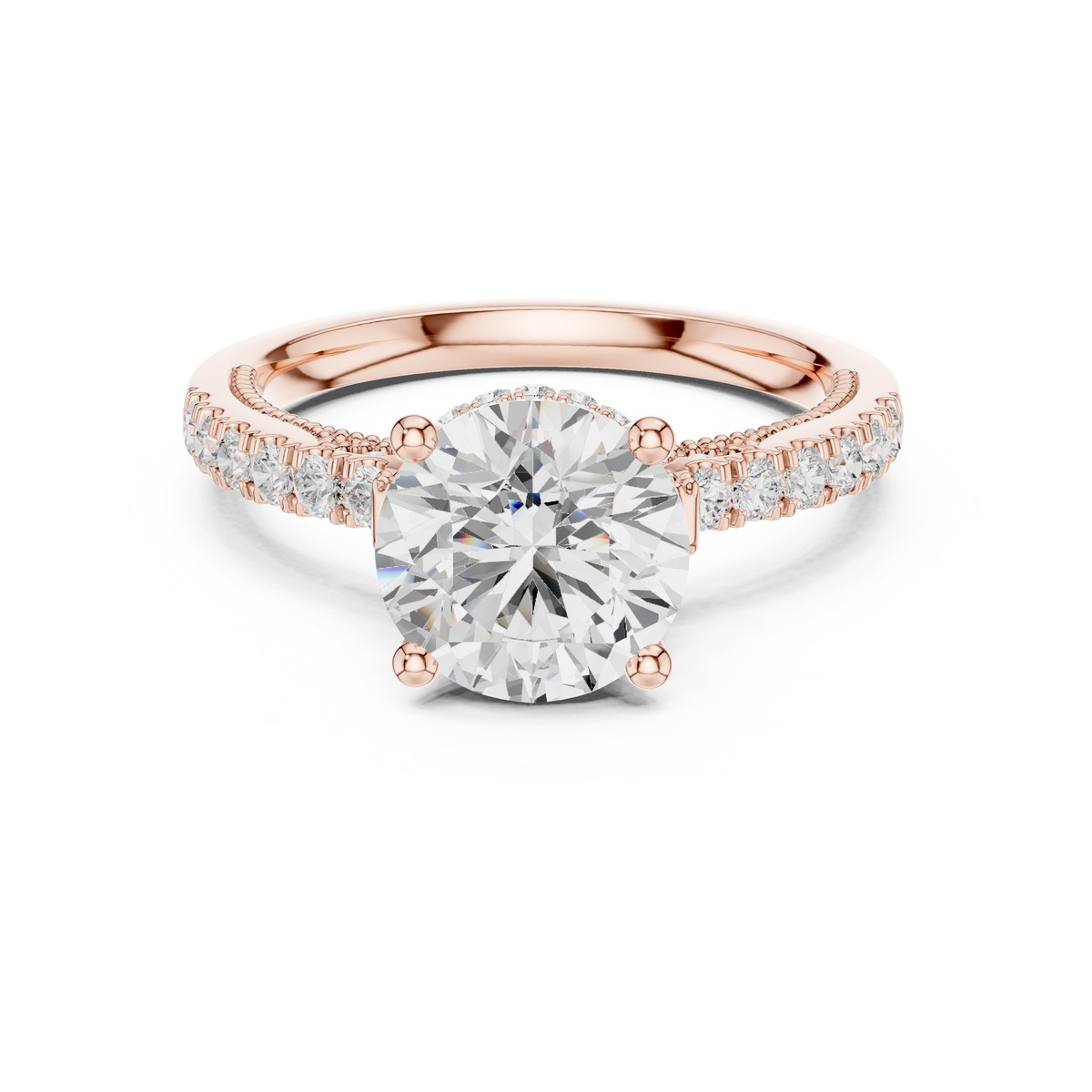 Round Halo Lab Grown Diamond Engagement Ring