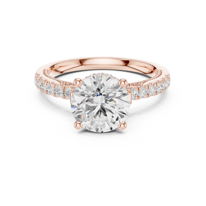 Round Halo Lab Grown Diamond Engagement Ring