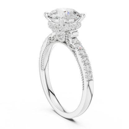 Round Halo Lab Grown Diamond Engagement Ring