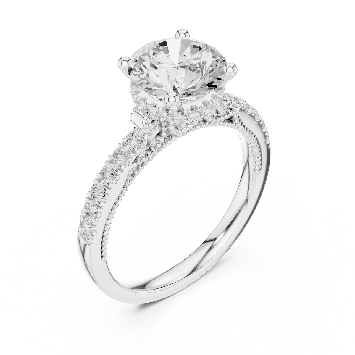 Round Halo Lab Grown Diamond Engagement Ring