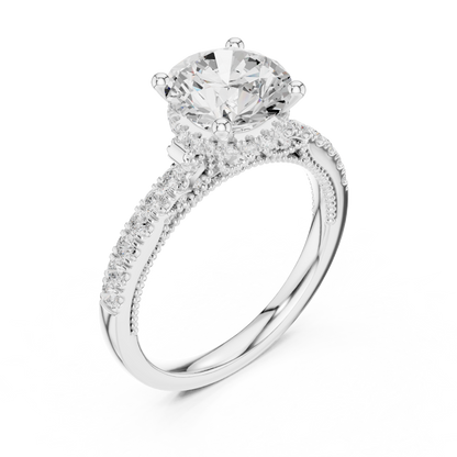 Round Halo Lab Grown Diamond Engagement Ring