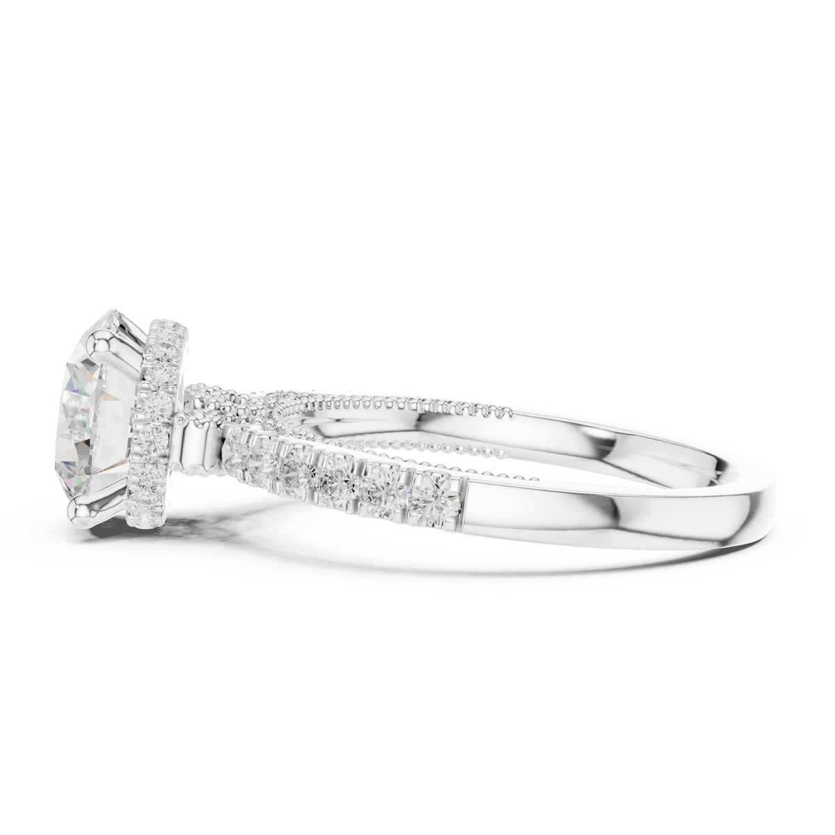 Round Halo Lab Grown Diamond Engagement Ring