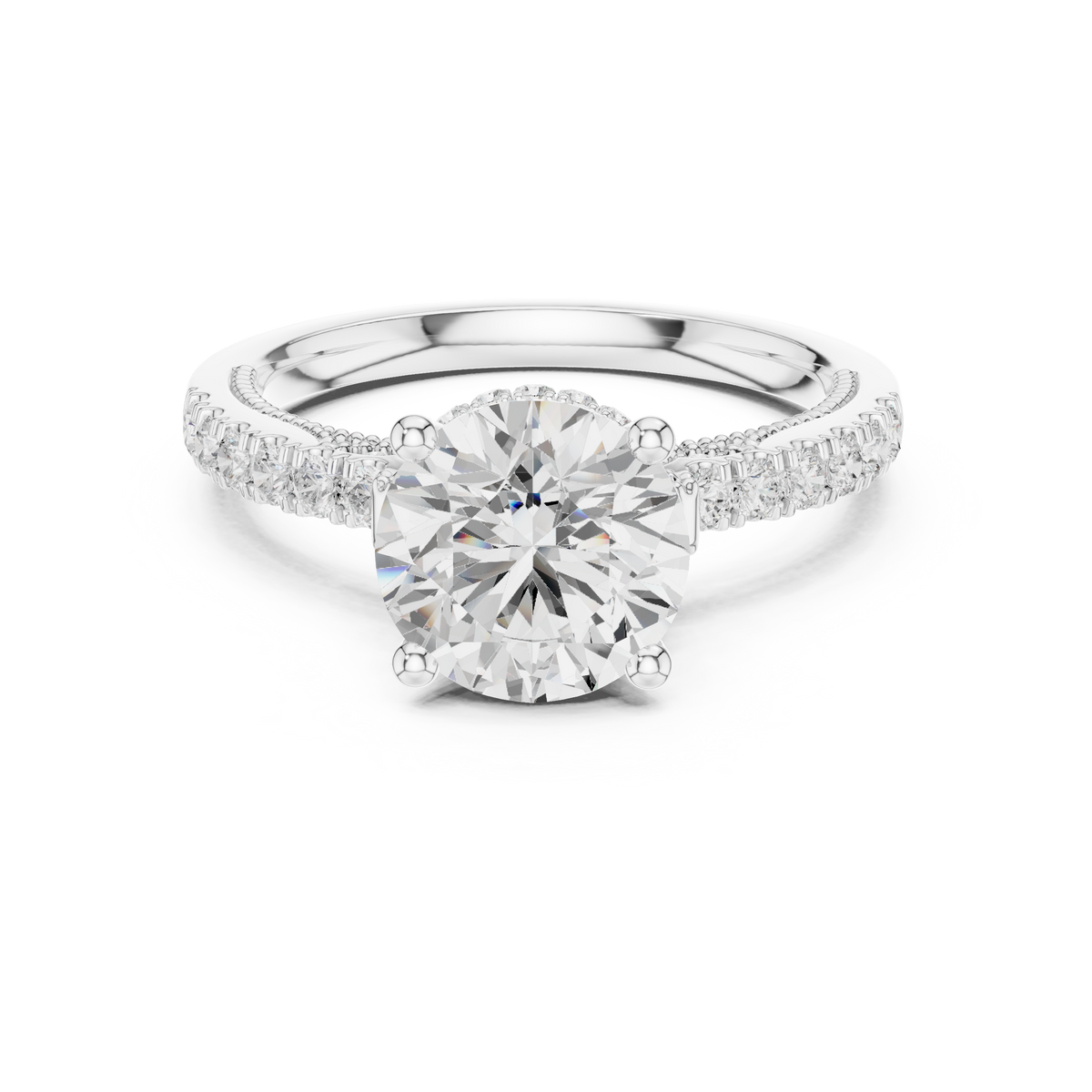 Round Halo Lab Grown Diamond Engagement Ring