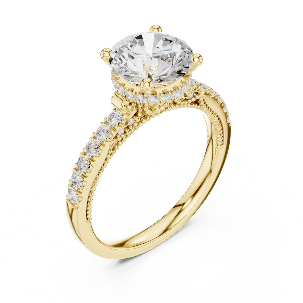 Round Halo Lab Grown Diamond Engagement Ring