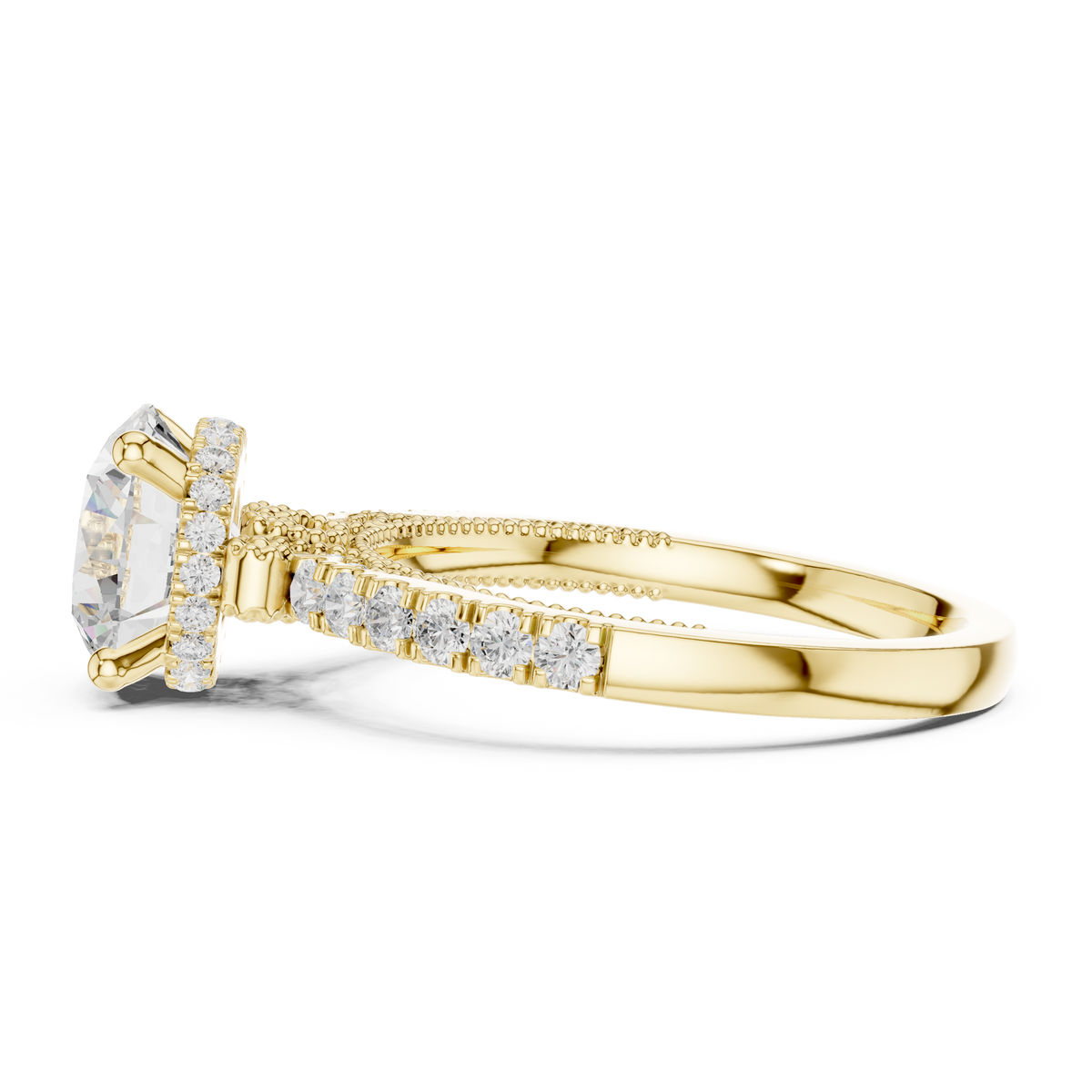 Round Halo Lab Grown Diamond Engagement Ring