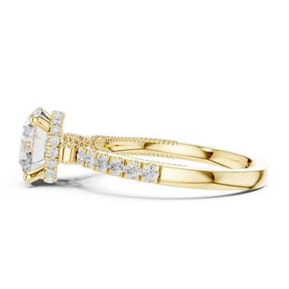 Round Halo Lab Grown Diamond Engagement Ring
