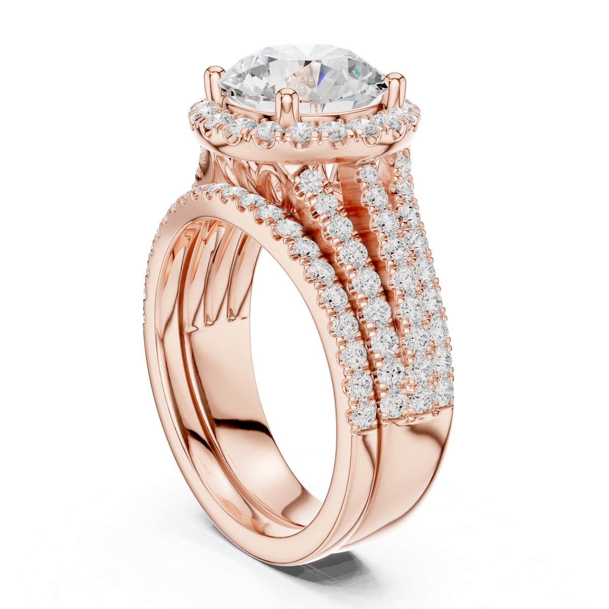 Round Halo Lab Grown Diamond Engagement Ring