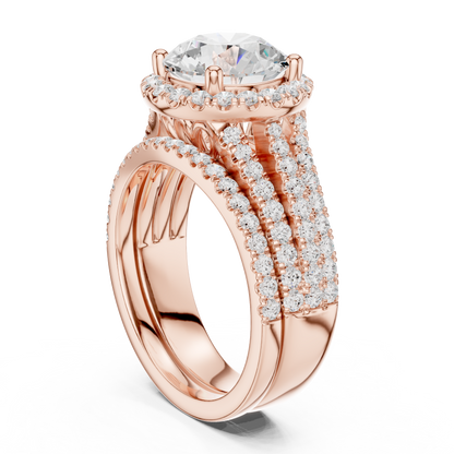 Round Halo Lab Grown Diamond Engagement Ring