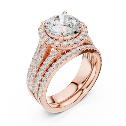 Round Halo Lab Grown Diamond Engagement Ring