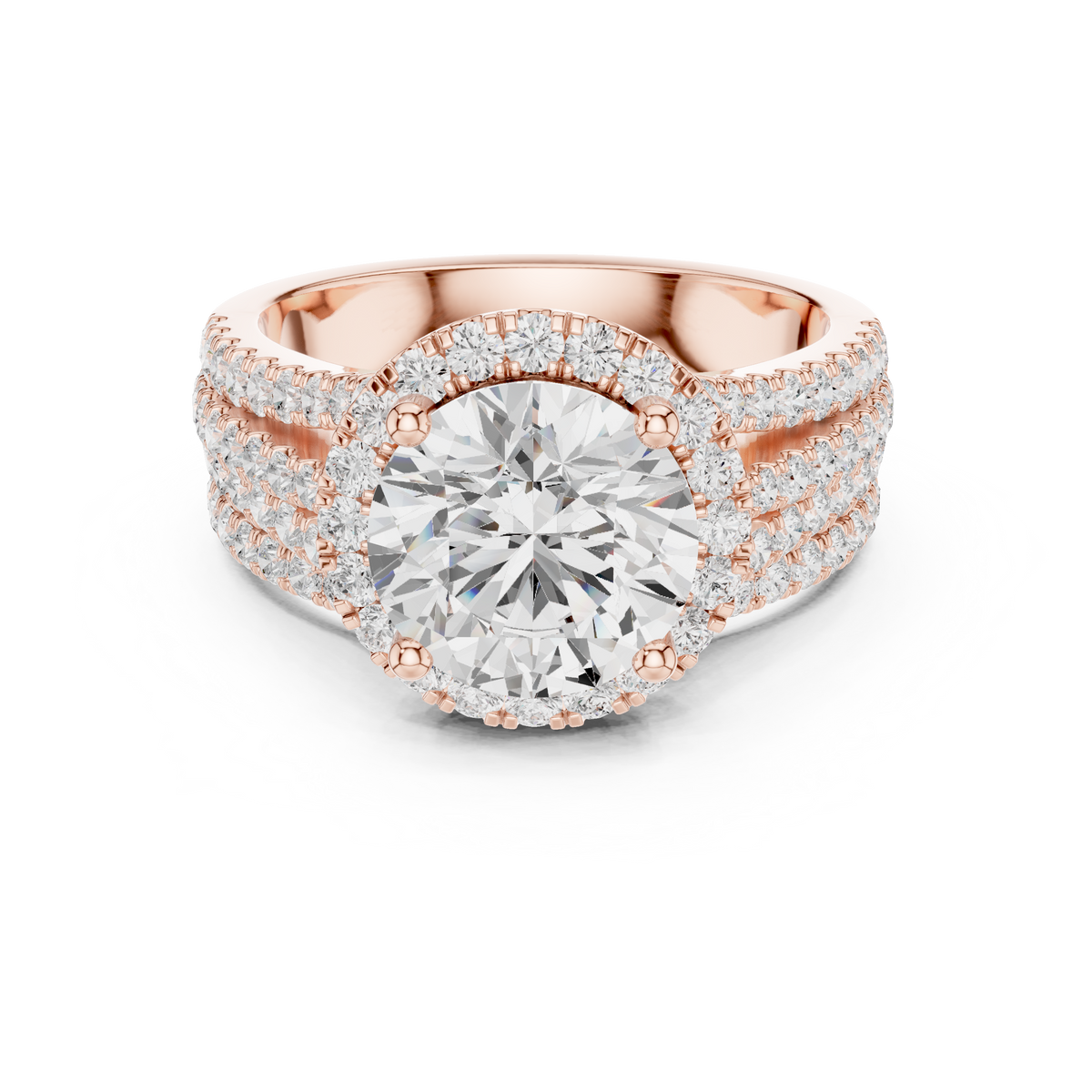 Round Halo Lab Grown Diamond Engagement Ring