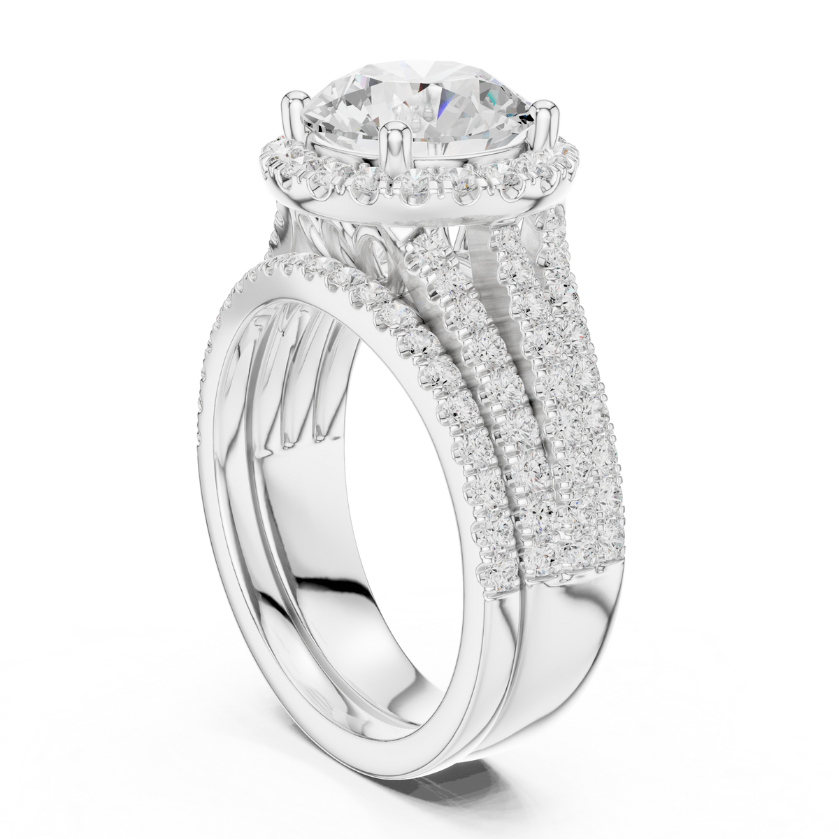 Round Halo Lab Grown Diamond Engagement Ring