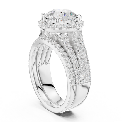 Round Halo Lab Grown Diamond Engagement Ring