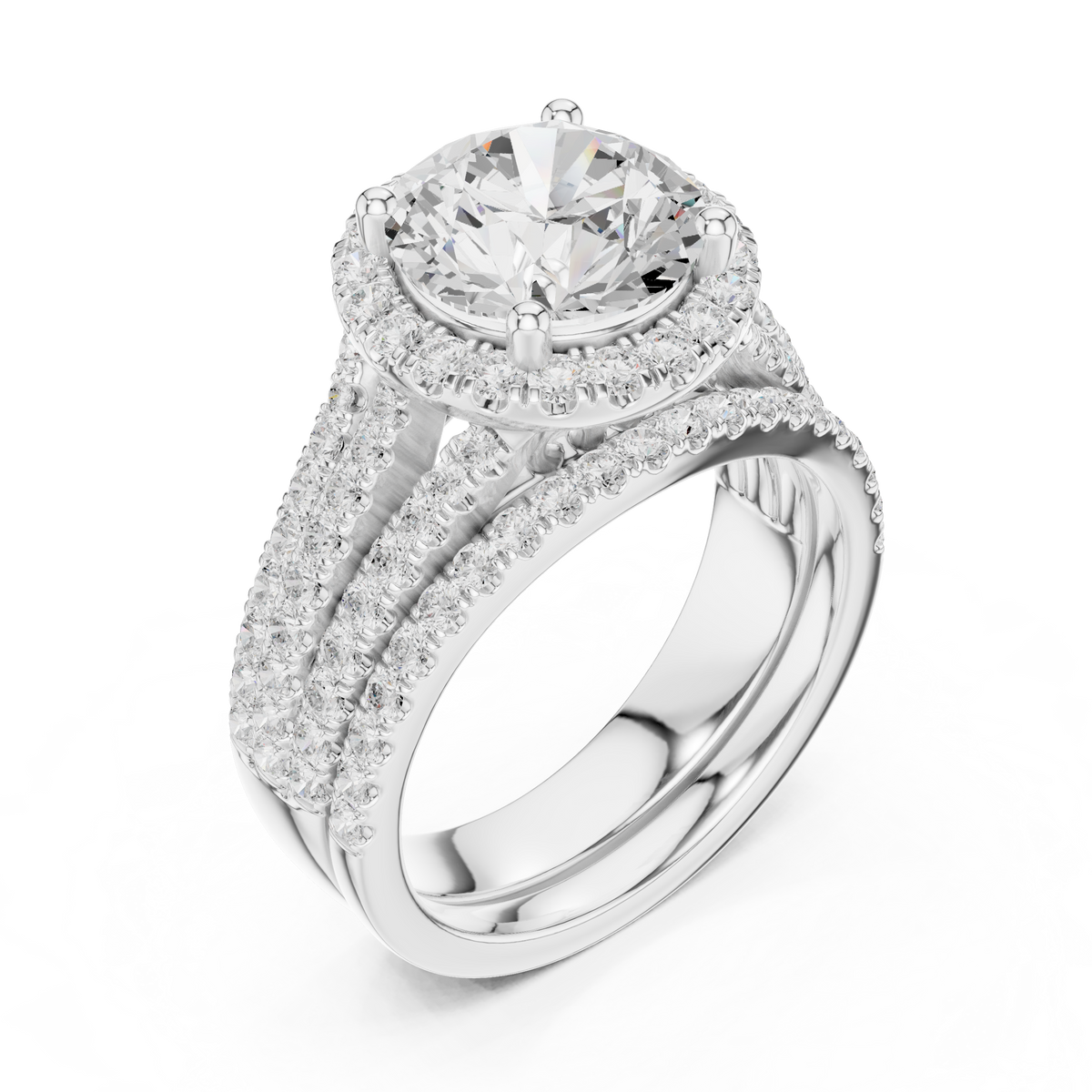 Round Halo Lab Grown Diamond Engagement Ring