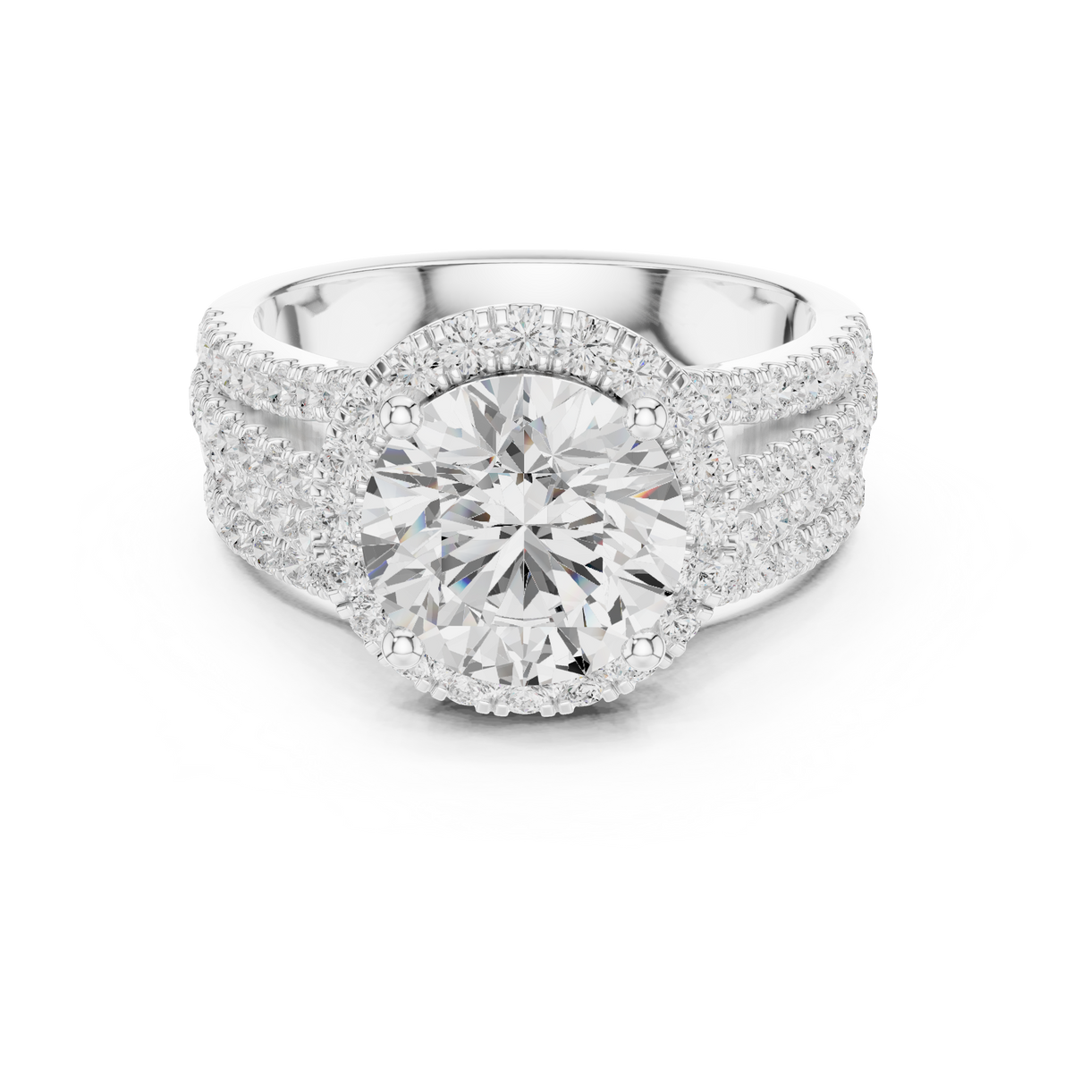 Round Halo Lab Grown Diamond Engagement Ring