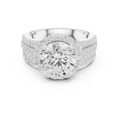 Round Halo Lab Grown Diamond Engagement Ring