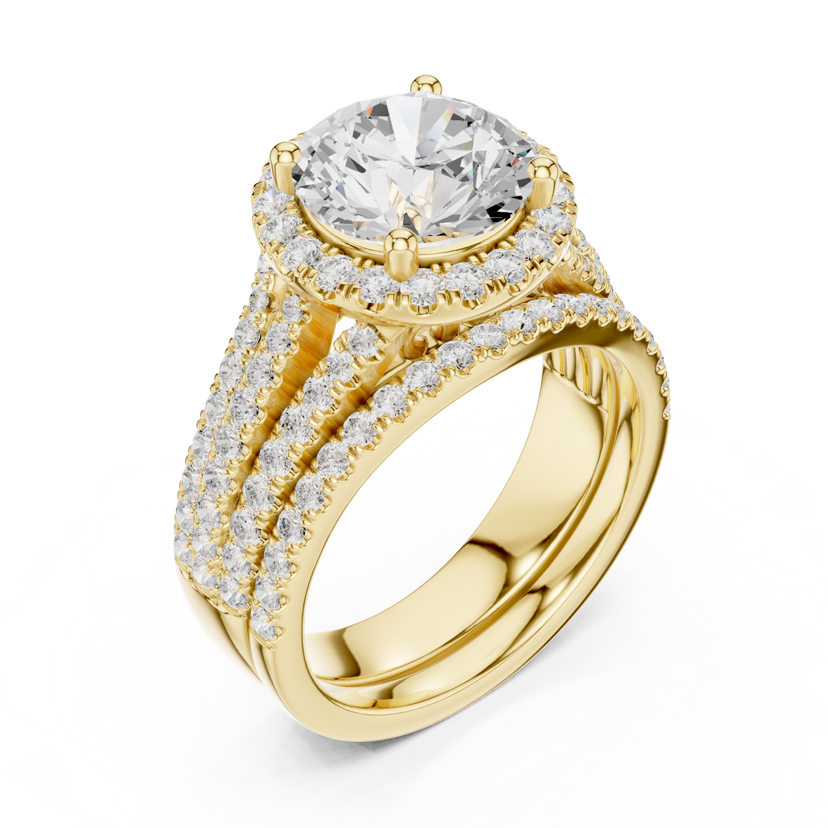 Round Halo Lab Grown Diamond Engagement Ring