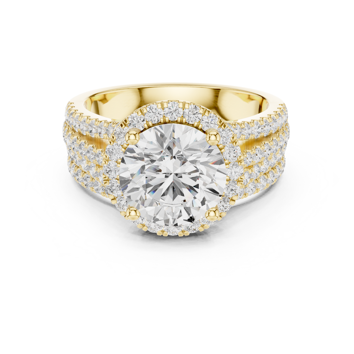 Round Halo Lab Grown Diamond Engagement Ring