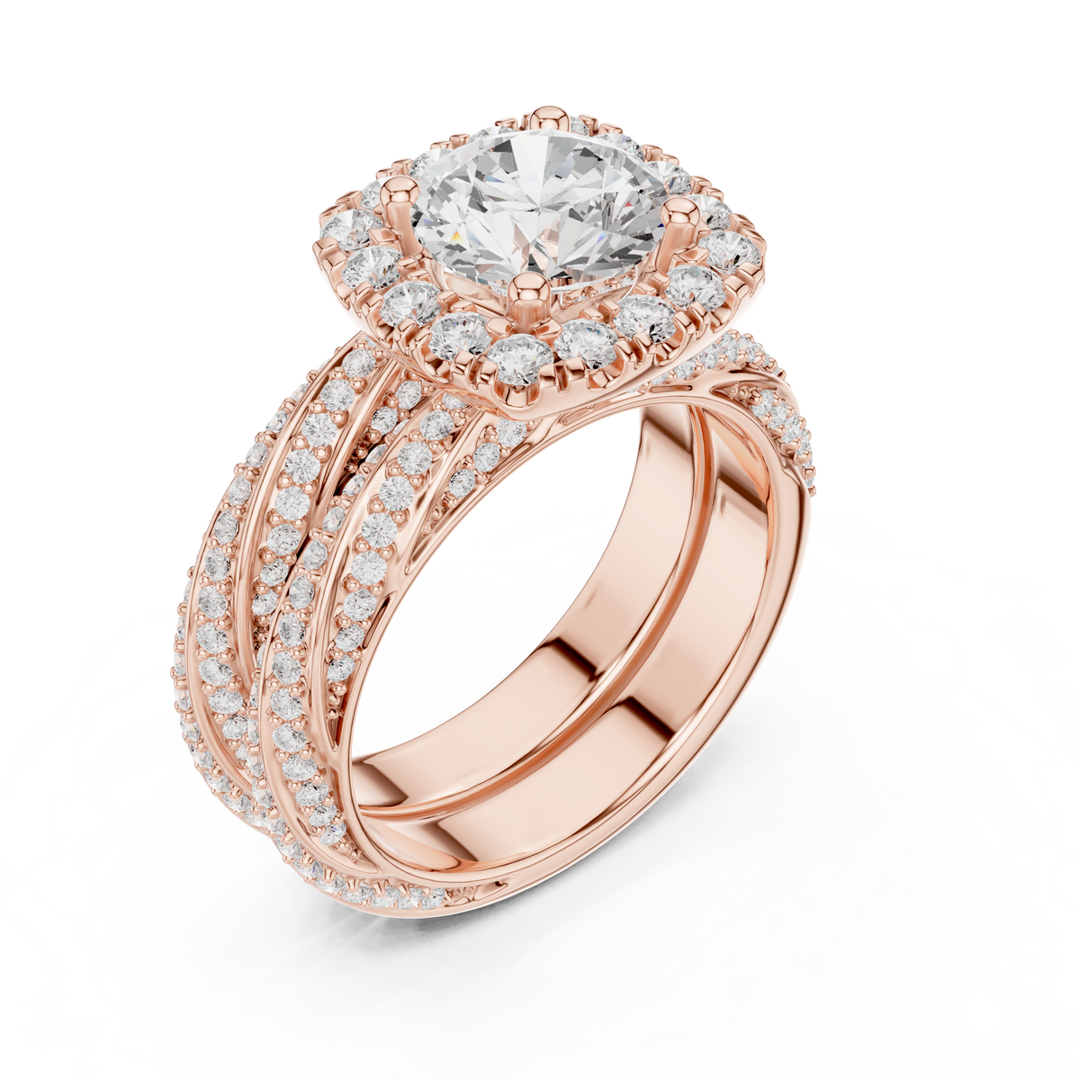 Round Halo Lab Grown Diamond Engagement Ring