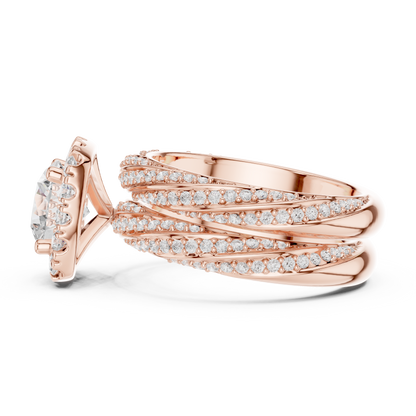 Round Halo Lab Grown Diamond Engagement Ring