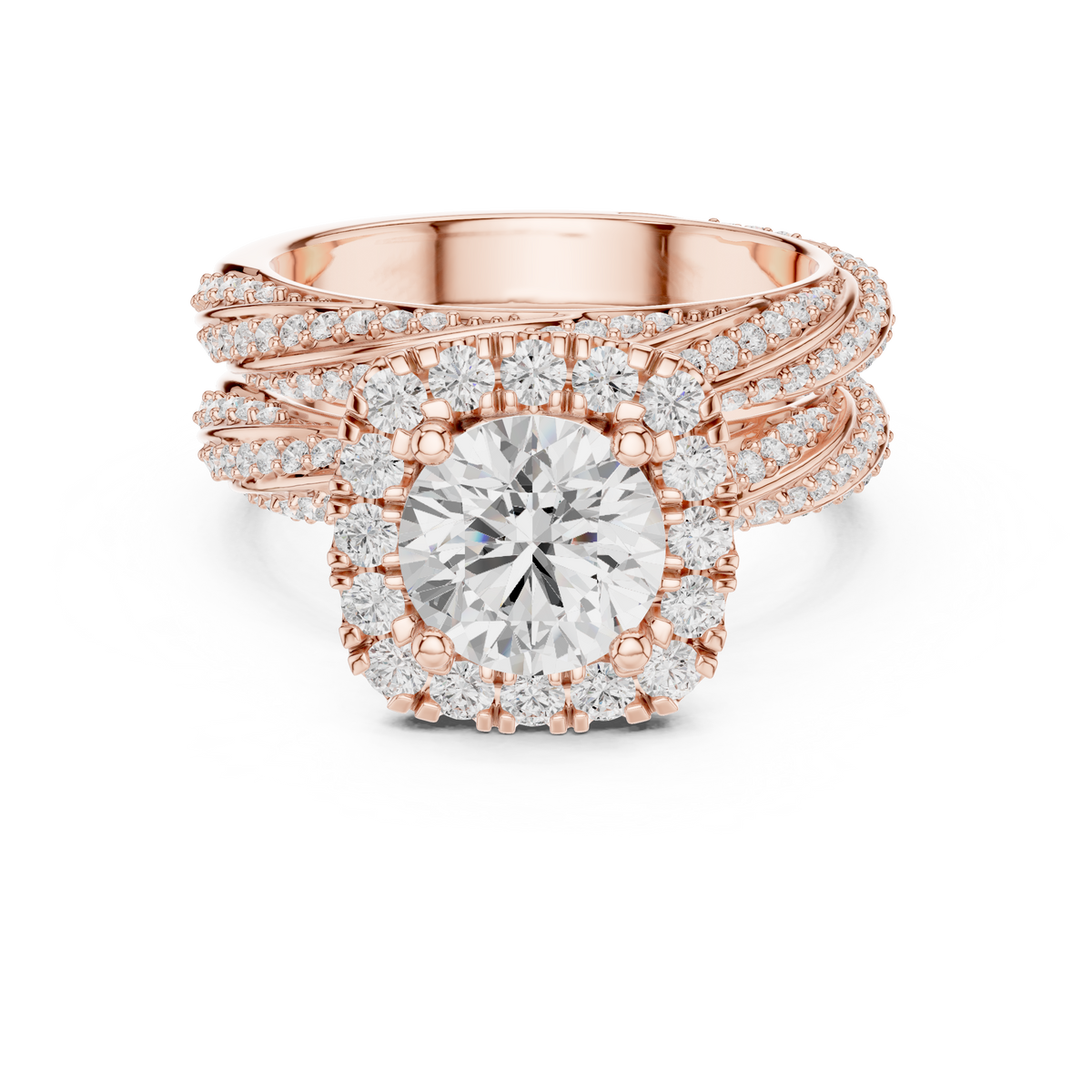 Round Halo Lab Grown Diamond Engagement Ring