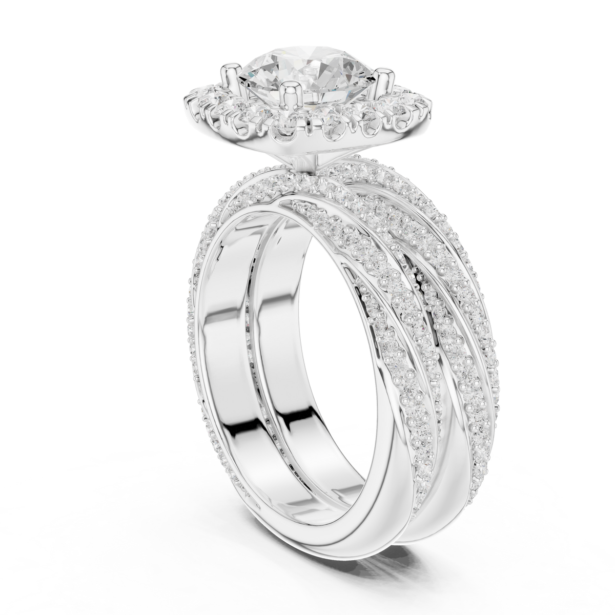 Round Halo Lab Grown Diamond Engagement Ring