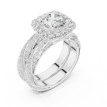Round Halo Lab Grown Diamond Engagement Ring