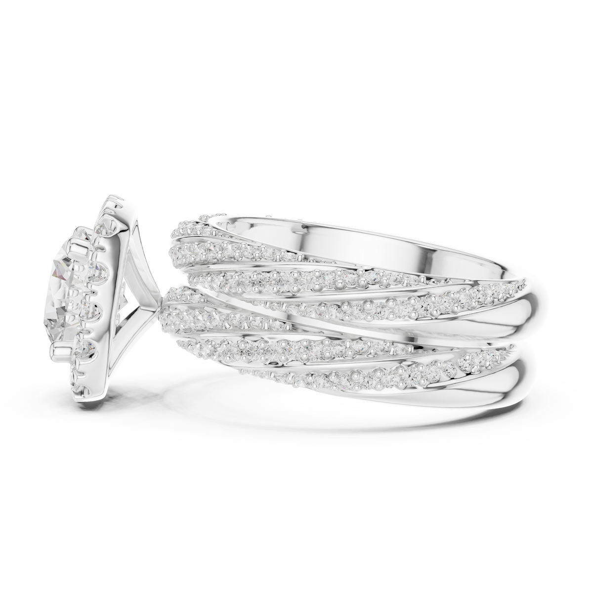 Round Halo Lab Grown Diamond Engagement Ring