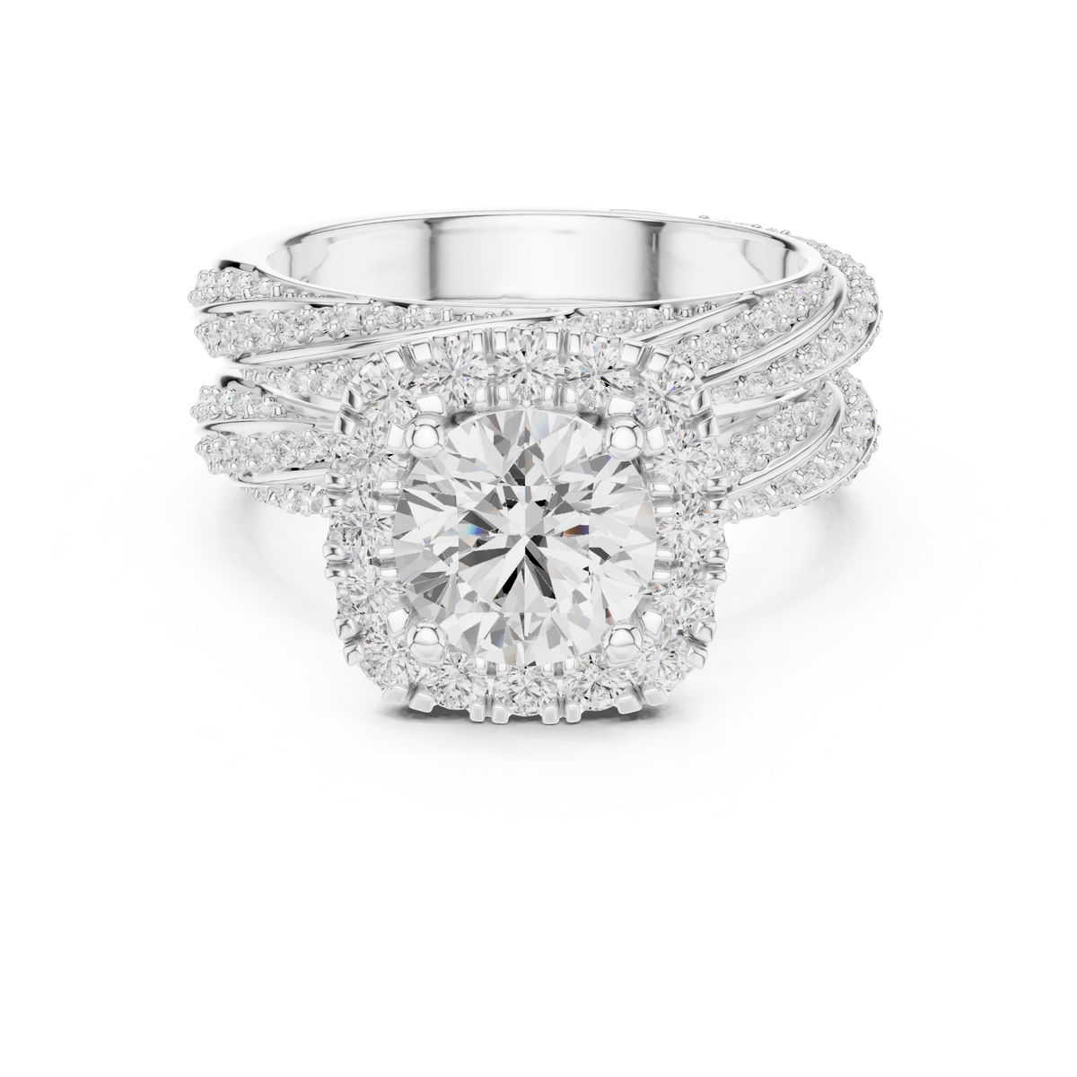 Round Halo Lab Grown Diamond Engagement Ring