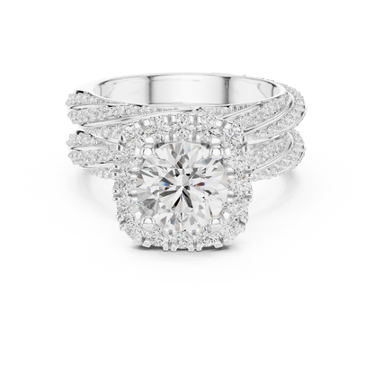 Round Halo Lab Grown Diamond Engagement Ring