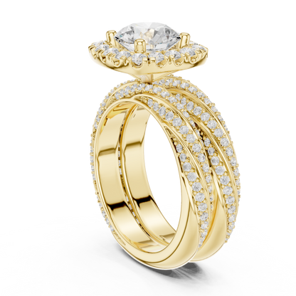 Round Halo Lab Grown Diamond Engagement Ring