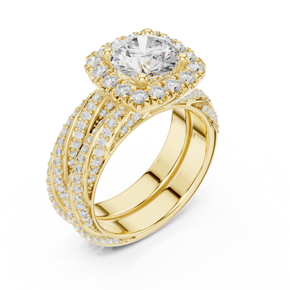 Round Halo Lab Grown Diamond Engagement Ring