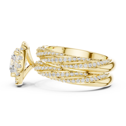 Round Halo Lab Grown Diamond Engagement Ring